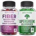 Atlantis Nutrition Sugar 무료 프리 바이오 틱 섬유 Gummies 성인 2-Pack (120 Gummies) + Supergreens 60 Gummies