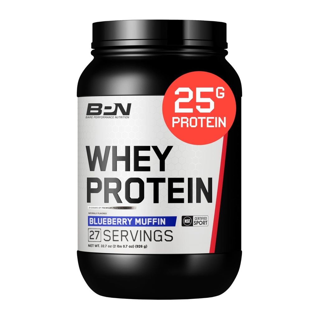 배럴 성능 NUTRITION, BPN Whey Protein + Casein Protein Powder Blend, Blueberry Muffin, 서빙 당 25g Protein 지원 Lean Muscle Recovery, 27 서빙, 제 3 자 테스트