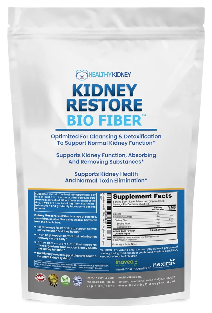Bio Fiber, Kidney Cleanse Detox & Repair - 폐기물 제거, Kidney Health Supplement에 대한 Restorative Kidney Support & Kidney Supplement - Kidney Health에 대한 차 추가 - 2.5 LBS