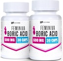 Healthfare Feminiva Boric Acid Suppositories | 2-Pack | 30 질 좌약 각 | 600mg | 100 % 순수 | 미국에서 제작