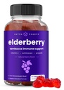 NutraChamps Elderberry Gummies 비타민 C, Propolis & Echinacea - 성인 & 아이를 위한 면역 체계 지원 거미 비타민 - 최대 힘 200mg Sambucus 산화 방지제