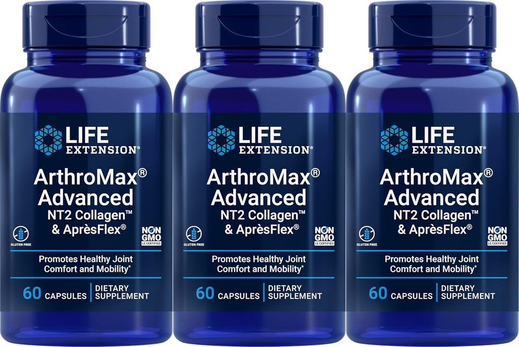 생활 연장 ArthroMax NT2 교원질 & ApresFlex의 60의 캡슐 (포장 3)로 진보된