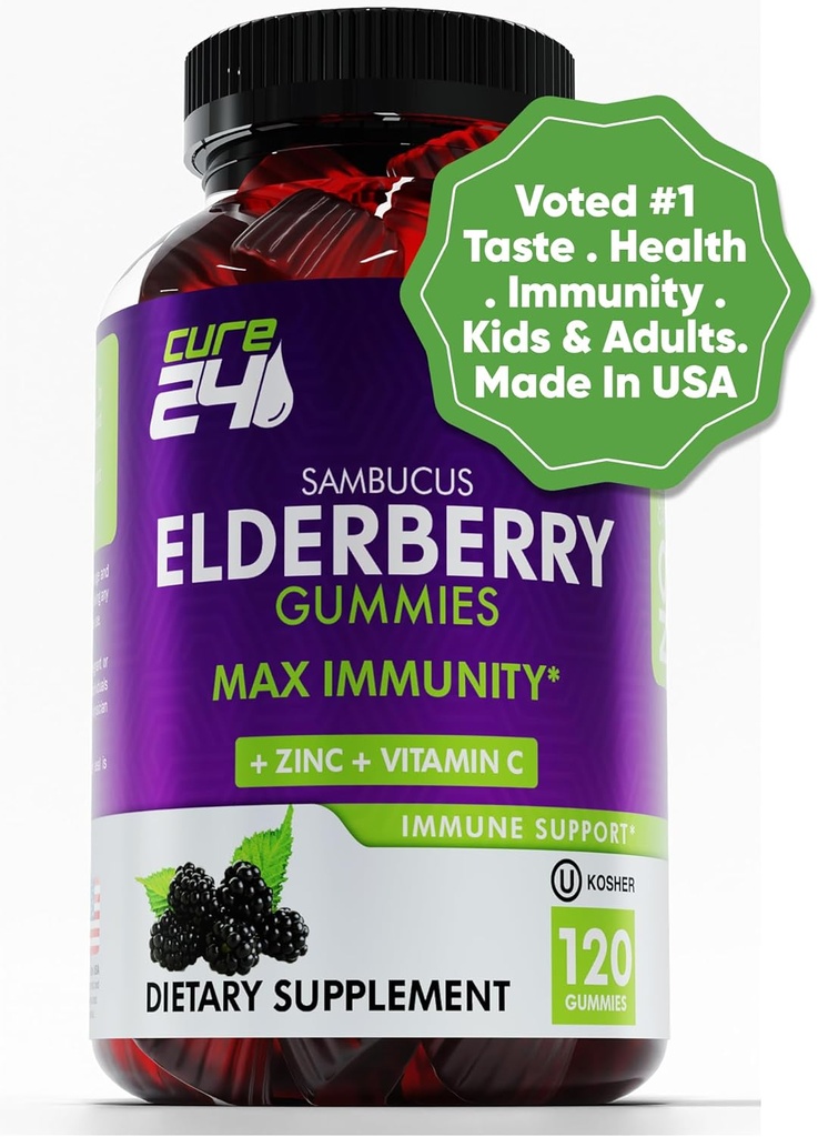 비타민 c와 아연 120 조사를 가진 Elderberry Gummies