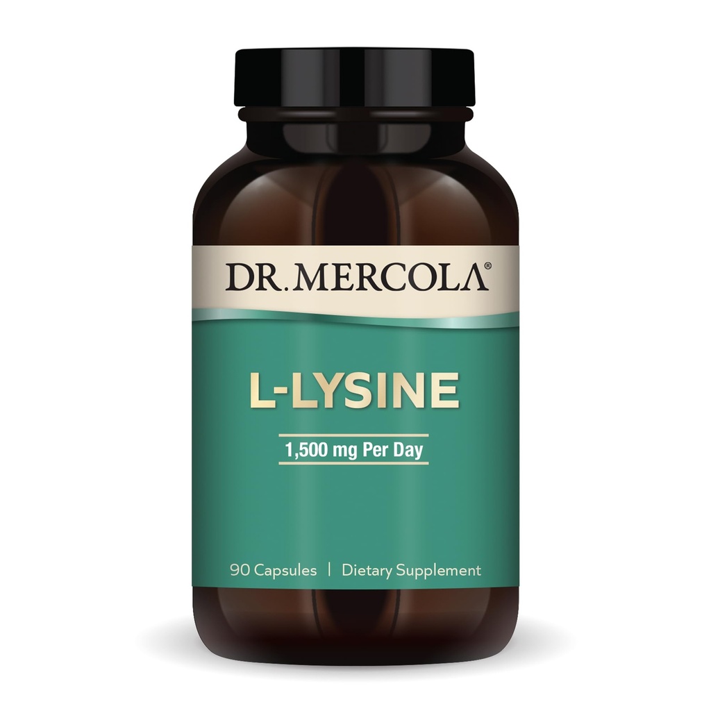 박사. Mercola L-Lysine, 90 캡슐 1500 mg L-Lysine, 비 GMO, 글루텐 무료, 콩 무료
