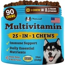 자연적인 개 회사 25-in-1 다비타민 Chews for Dogs – 항 산화제, 아연 & Folic 산을 가진 매일 연약한 개 비타민 – 합동, 피부 & 외투, 면역 & 심장 건강 지원 – 모든 나이, 모든 Breeds