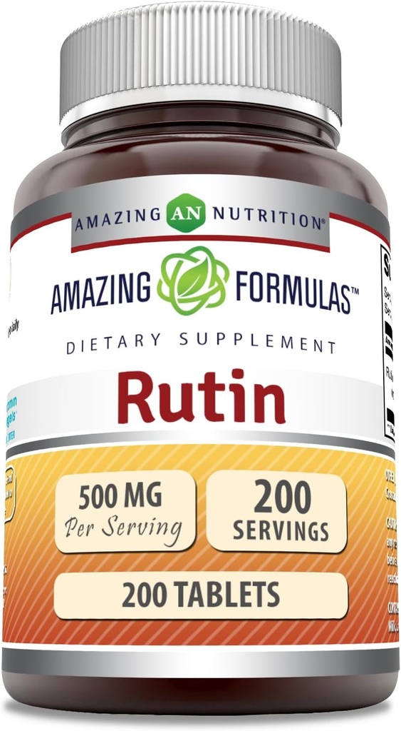 Amazing Formulas Rutin 500mg 200 정제 보충 | Non-GMO | 글루텐 프리 | 미국에서 제작