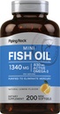 Piping Rock Mini Fish Oil 1340mg | 200 Softgels | 남성용 오메가-3 보충 | 레몬 맛 | 비 GMO 및 글루텐 프리