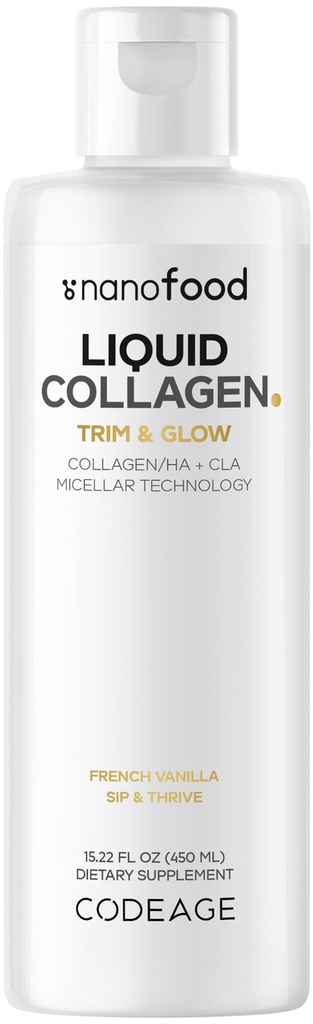 Codeage 액체 교원질 보충교재 바닐라 풍미, 아름다움 손질 & Glow Liposomal 교원질 펩티드, CLA Conjugated Linoleic 산, Hyaluronic 산, 비타민 E, 가수분해된, 비 GMO, 15.22 fl oz