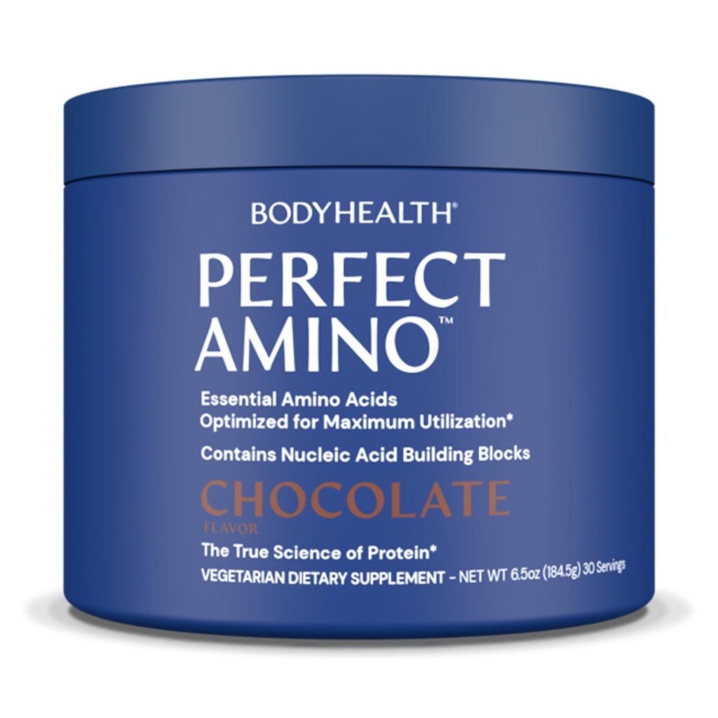 BodyHealth PerfectAmino Powder - 사전 및 포스트 운동을위한 BCAA 및 EAA 분말 - 남성과 여성을위한 아미노산 에너지 음료 Lean 근육 및 회복 - 초콜릿 - 30 서빙