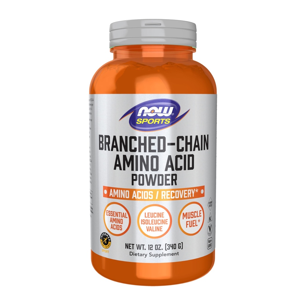 지금 음식 스포츠 영양, Leucine, Isoleucine 및 Valine, 12-Ounce를 가진 분지된 사슬 아미노산 분말