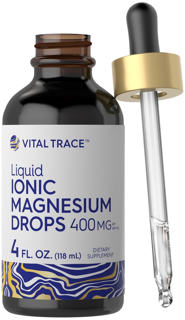 Carlyle Ionic Magnesium Liquid Complex | 400mg | 4 fl oz | 채식 드롭 | Non-GMO 및 글루텐 무료 보충 | 바이탈 트레이스