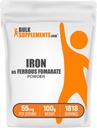 BulkSupplements.com Ferrous Fumarate 분말 - 남성과 여성을위한 필수 미네랄, 철 보충 - Gluten 무료, 서빙 당 55mg, 100g (3.5 oz) (팩 1)