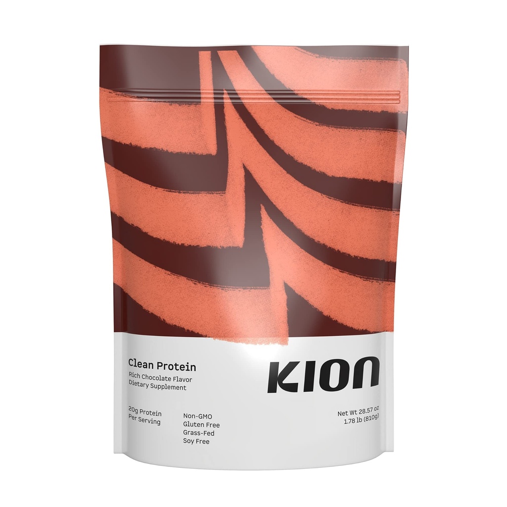 Kion Clean Protein | 잔디밭 & Pasture-Raised Whey Isolate Protein Powder | 리치 초콜릿 | 30 인분