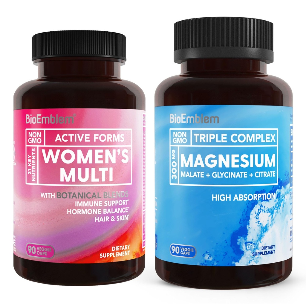 BioEmblem Women's Triple Magnesium Complex and Multivitamin 서 심장 혈관 건강 및 영양 필요