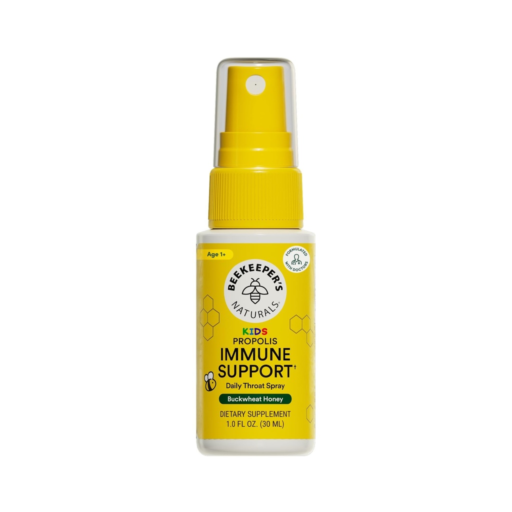 Kids Propolis Throat Spray - 자연 면역 지원 및 Sore Throat Relief - BEEKEEPER'S NATURALS - 항산화제 및 글루텐 프리 (1.06 온스) 팩 1 (어린이)