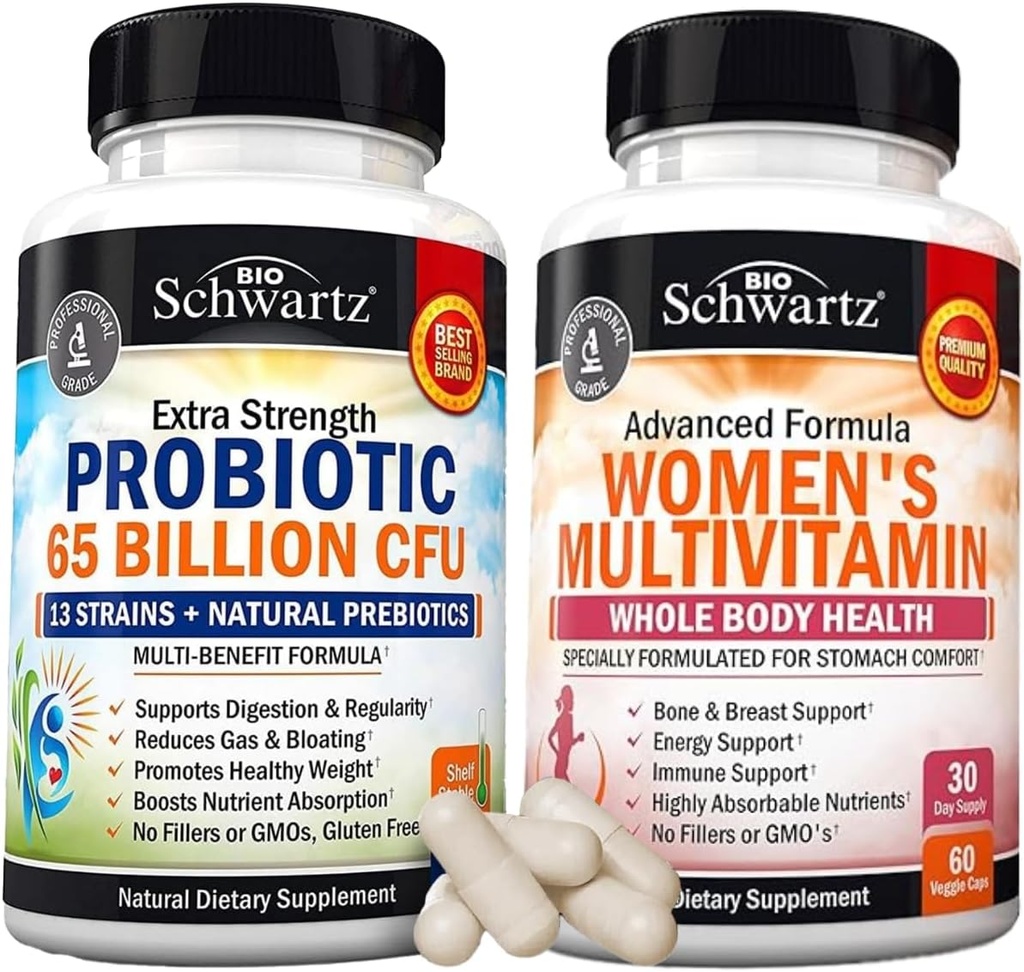 여성 캡슐을 위한 매일 Multivitamin (1 달 공급) 플러스 65 억 CFU 매일 Probiotic 보충교재 (1 달 공급)