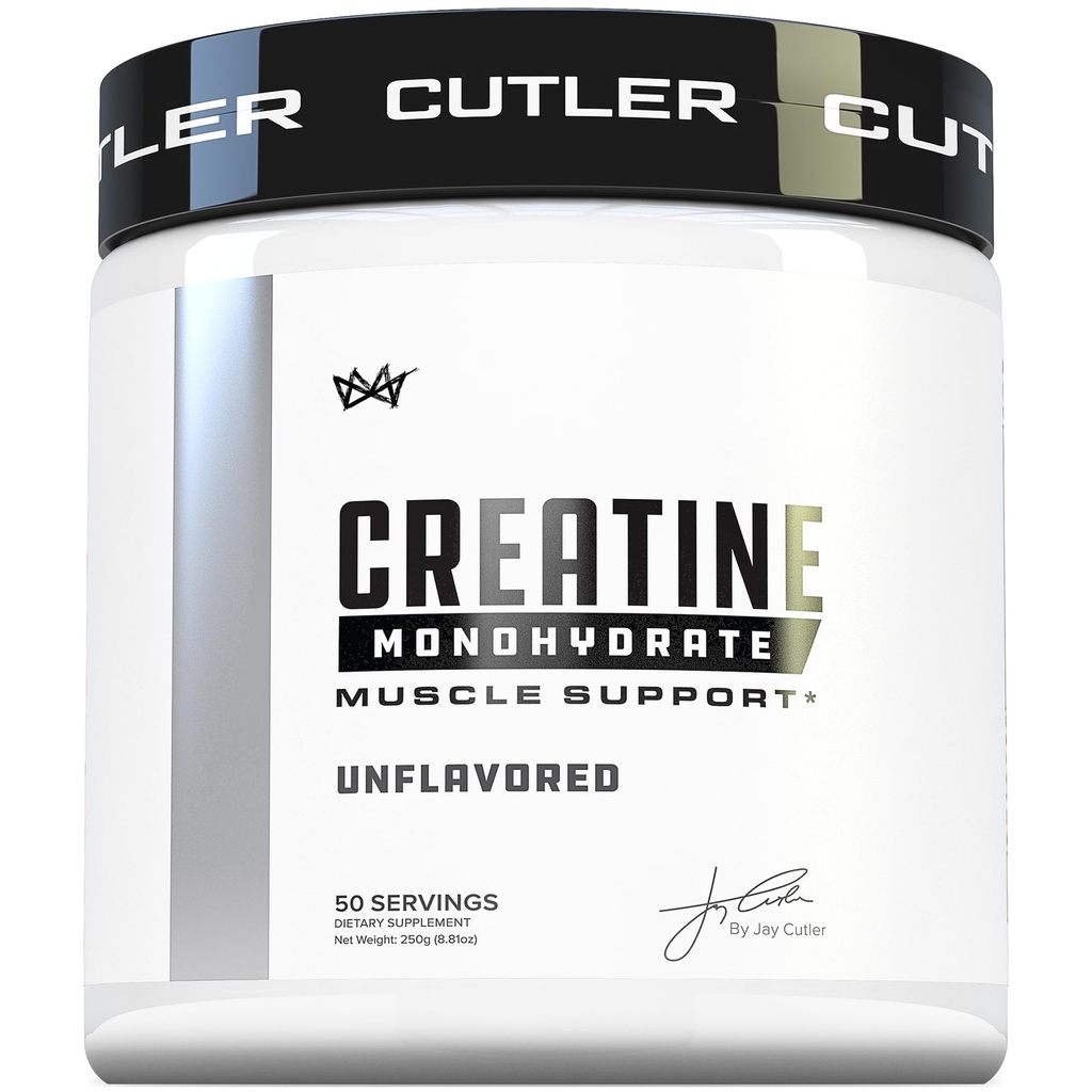 Cutler Nutrition Pure Creatine Monohydrate - 50 서빙 당 5g - 프리미엄 근육 빌더는 강도 성능 및 회복을 향상시킵니다 - 쉬운 혼합을위한 불쾌한