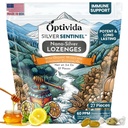OPTIVIDA 건강 콜로이드 실버 루젠지 허니 & 레몬 오일 (1 팩) - Cough Relief & Fast-Acting Nano Silver Formula for Immune Support, 60 Ppm