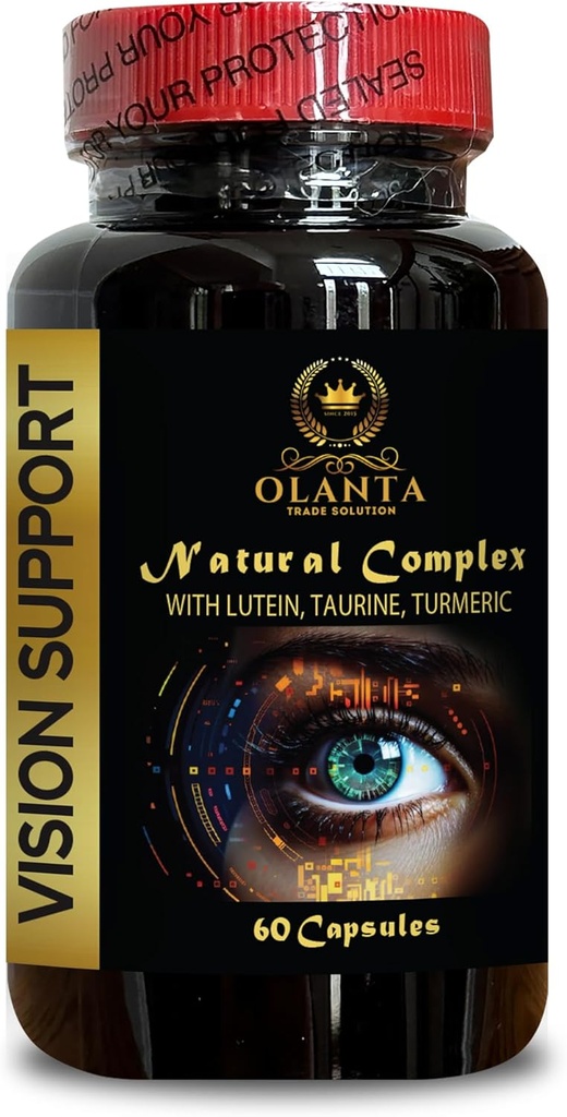 Vision Support Natural Formula - Lutein이있는 고급 비전 포뮬러 - Beta-Carotene 및 아연으로 비전 지원 - 면역 지원 - 1 병 60 캡슐