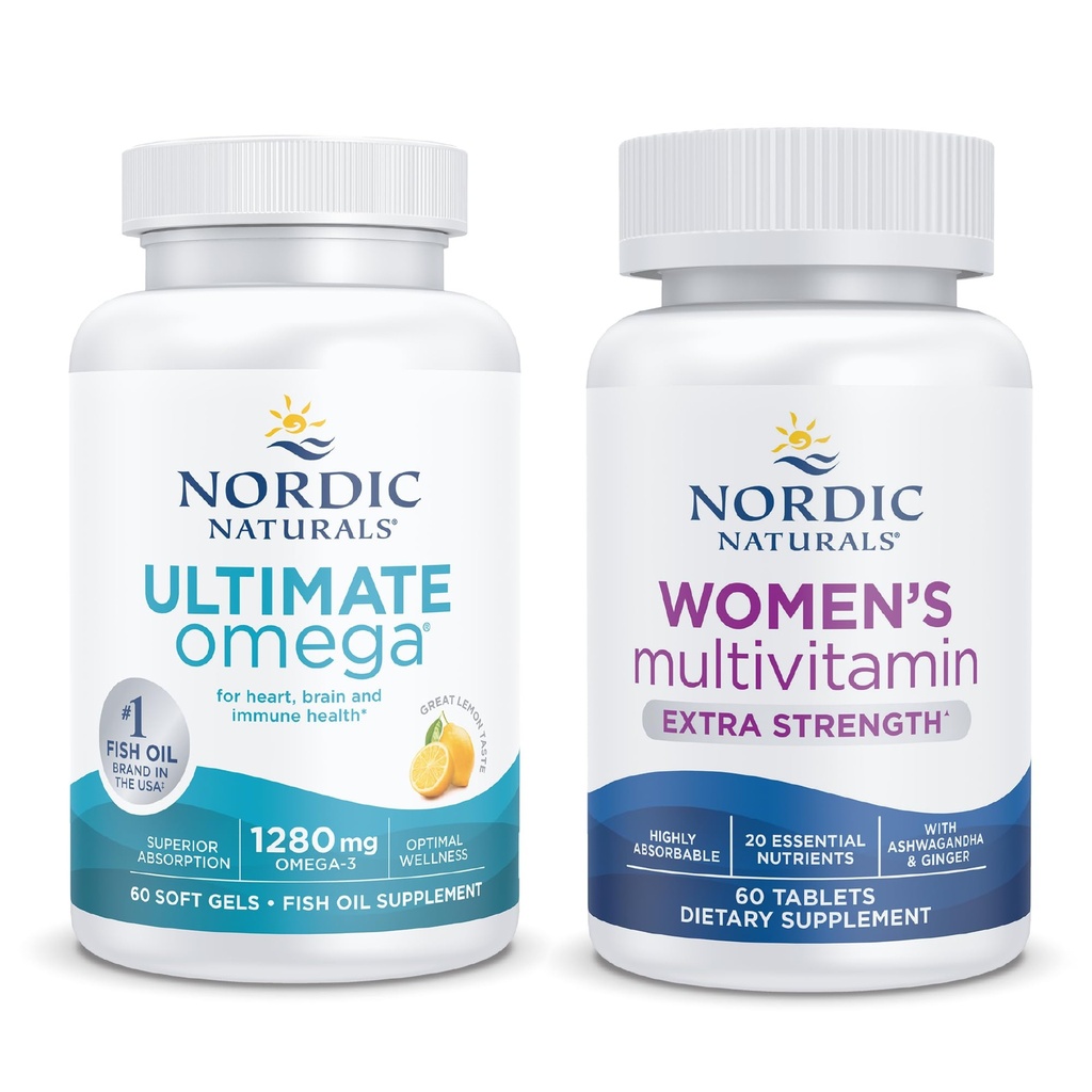 Nordic Naturals Starter Pack - 여성 멀티비타민 Extra Strength, Ultimate Omega