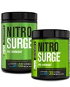 Jacked Factory NITROSURGE Pre Workout 보충교재 - 에너지 부스터, 즉시 힘 이익, 명확한 초점 & 강렬한 펌프 - NO 부스터 & 강력한 Preworkout 에너지 분말 - 90의 서빙, 파란 나무 딸기
