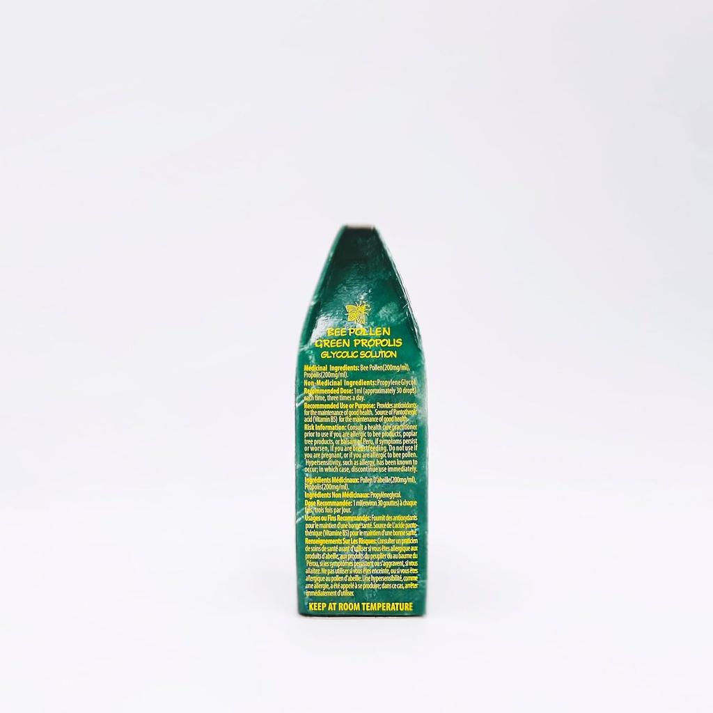 공식 대리점 - 1 병 Apiario Silvestre Bee Pollen & Brazil Green Bee Propolis Liquid - 글리콜 추출물 - 비 알코올, 왁스 무료, 설탕 무료