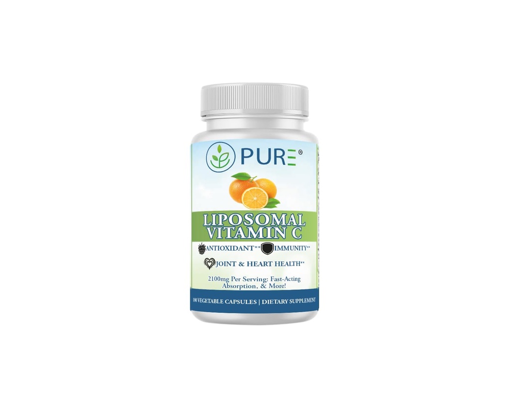 PURE Liposomal 비타민 C 캡슐, 2100mg의 해바라기 Lecithin, 180의 캡슐, 60 일 공급, 우수한 웰니스 보충교재