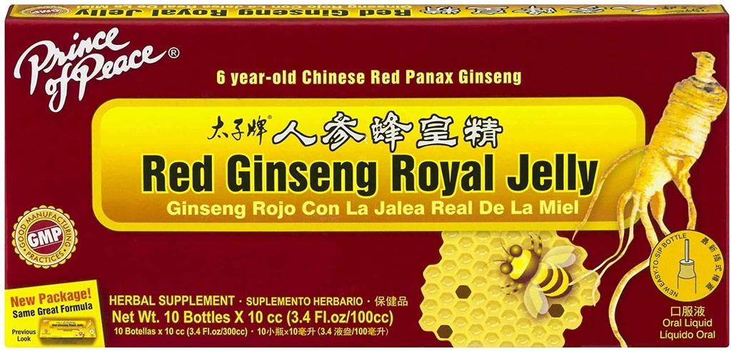 평화 빨간 인삼 왕 젤리의 왕자, 10 병, 0.34 fl. oz. 각 â € "에너지 부스트 보충 â € "Ginseng Shots to Go â € "지원 The Bodyâ € TMs Energy System, 0.34 Fl Oz (10 포장)
