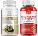 Cortisol 보충교재 캡슐과 마그네슘 보충교재 Gummies