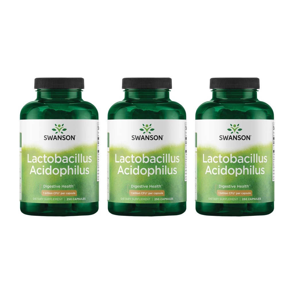 Swanson Lactobacillus Acidophilus - Probiotic 보충교재는 캡슐 당 1 억 CFU를 가진 소화 건강을 지원 - Bowel 및 GI Tract 건강을 승진시킵니다 - (250 캡슐) 3 팩