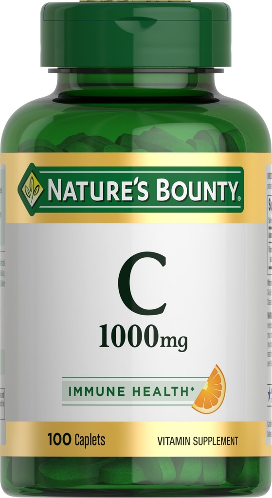 자연의 Bounty 비타민 C 1000mg의 면역 지원 보충교재, 강력한 산화 방지제, 1 팩, 100개의 모자