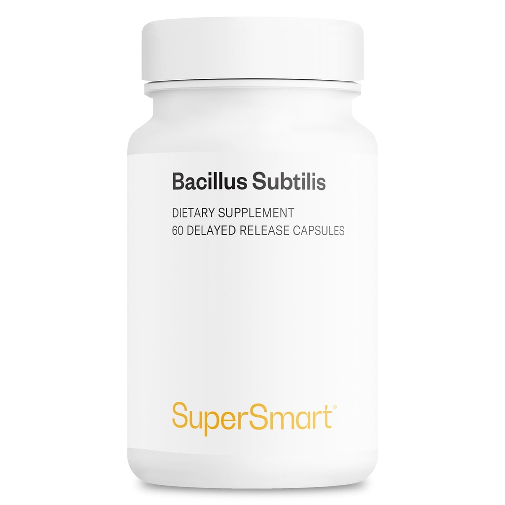 Supersmart - Bacillus Subtilis 3 억 CFU / 일 (고 효능) - Spore Probiotic 보충 | 비 GMO 및 글루텐 무료 - 60 DR 캡슐
