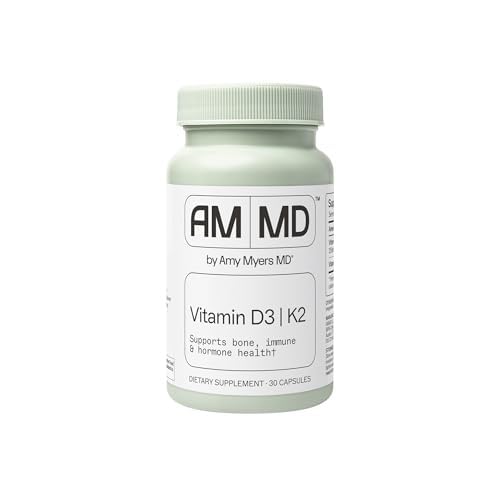 Amy Myers MD 비타민 D3/K2 10,000 IU 캡슐 - 뼈, 면역 및 호르몬 건강 지원을위한 매일 비타민 보충 - 건강한 Mindset & Relaxation 보조 - 30 캡슐