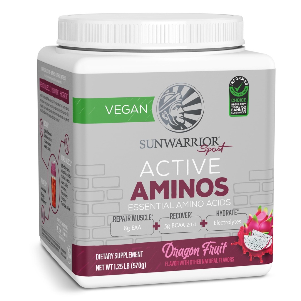 Sunwarrior Amino Acids Amino Energy Powder Essential Amino Acid EAA | 근육 수리 및 복구 | 웰빙 강도 및 내구성 향상 | 드래곤 과일 맛 | 30 서빙 | 활성 아미노산