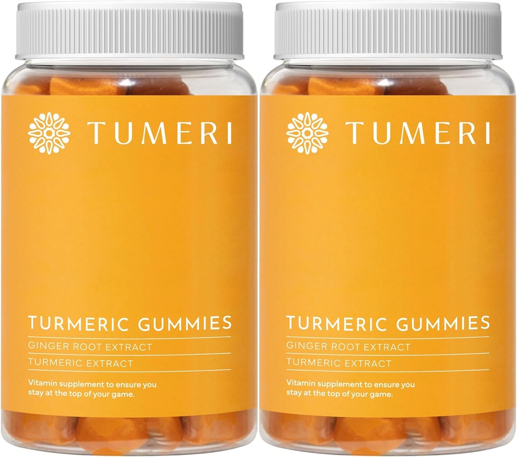 TUMERI Turmeric and Ginger Gummies – Turmeric Curcumin Joint Support Supplement - 60 Count Natural Tropical Fruit flavored Vegan Gummies - 2 팩