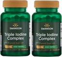 Swanson Triple Iodine Complex-Natural Supplement for Vital Thyroid Support-Promotes Metabolic Function, 증가된 빨간 혈액 세포 생산, & 심장 건강 (60 Veggie 캡슐, 12.5mg 각각) 2 팩