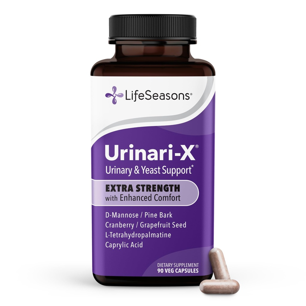 강화된 안락을 가진 Urinari-X 여분 힘 - Urinary Tract 지원 - 빠른 UTI 안전 - 방광 기능을 위한 비타민 보충교재 - D-Mannose, 크랜베리, Pinebark, Uva Ursi & Grapefruit - 90의 캡슐