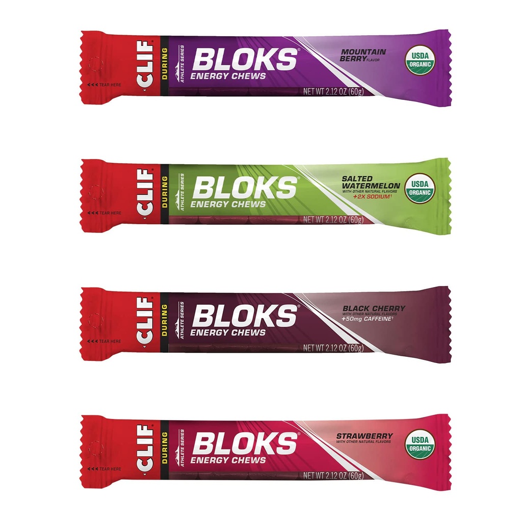 CLIF BLOKS - 에너지 Chews - 4 가지 맛 다양성 팩 - 비 GMO - 공장 기반 음식 - 사이클링 및 실행을위한 빠른 캐비넷 - 운동 식사 (2.1 Ounce Packet, 12 카운트)