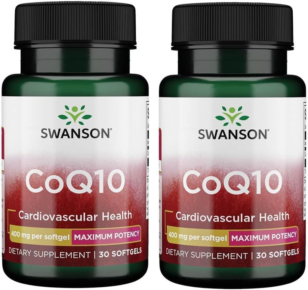 Swanson CoQ10 - 심장 건강, 에너지 지원 및 보조 전반적인 심혈관 체계 건강을 승진시키는 도움 - Coenzyme Q10 보충교재를 유지합니다 - (30 Softgels, 각각 400mg)