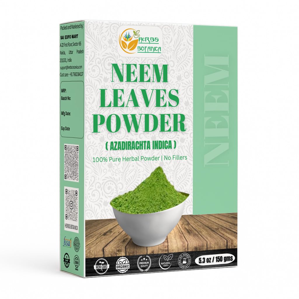 머리 성장, 피부 관리 & Detox Wildcrafted Bitter Neem에 대 한 허브 Botanica Neem 분말 Immune 시스템 지원, 소화 건강 5.3 oz
