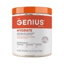 Genius 브랜드 Genius Hydrate - 매일 Hydration 용 Electrolyte 보충 - 코코넛 워터 - Sugar-Free - 8 Essential Minerals & Nutrients - Non-GMO - Sour Peach Rings - 50 서빙