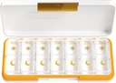 Zoksi Am Pm Pill 주최자 7 일, Weekly Pill Box 2 Times Day, 별도의 구획이있는 약 알약 주최자, 비타민, 생선 기름, 약 (화이트)을위한 여행 알약 케이스 디스펜서 휴대용