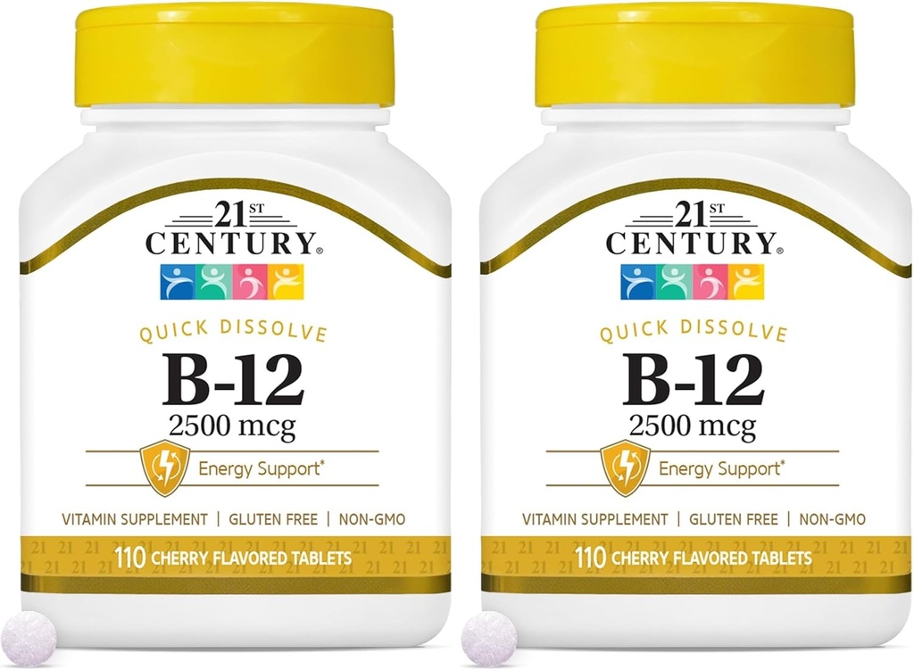 21st 세기 B 12 2500 mcg 하위 언어 정제, 110 조사 (2의 포장)