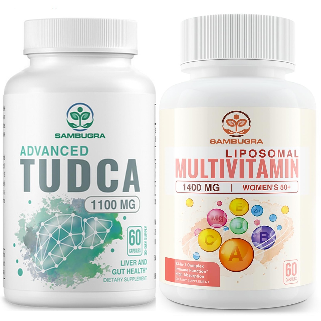 TUDCA는 1100mg와 Liposomal 33-in-1 Multivitamin 보충교재, 높은 생체 이용성 보충교재, 건강 (포장의 2)를 위한 효과적인 지원 보충을 보충합니다