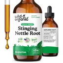 Wild & Organic Stinging Nettle Tincture - 남성 및 여성을위한 Sting Nettle Root Extract Drops - 액체 Urtica Dioica Supplement - Vegan, Sugar & Alcohol-Free - 4 fl oz