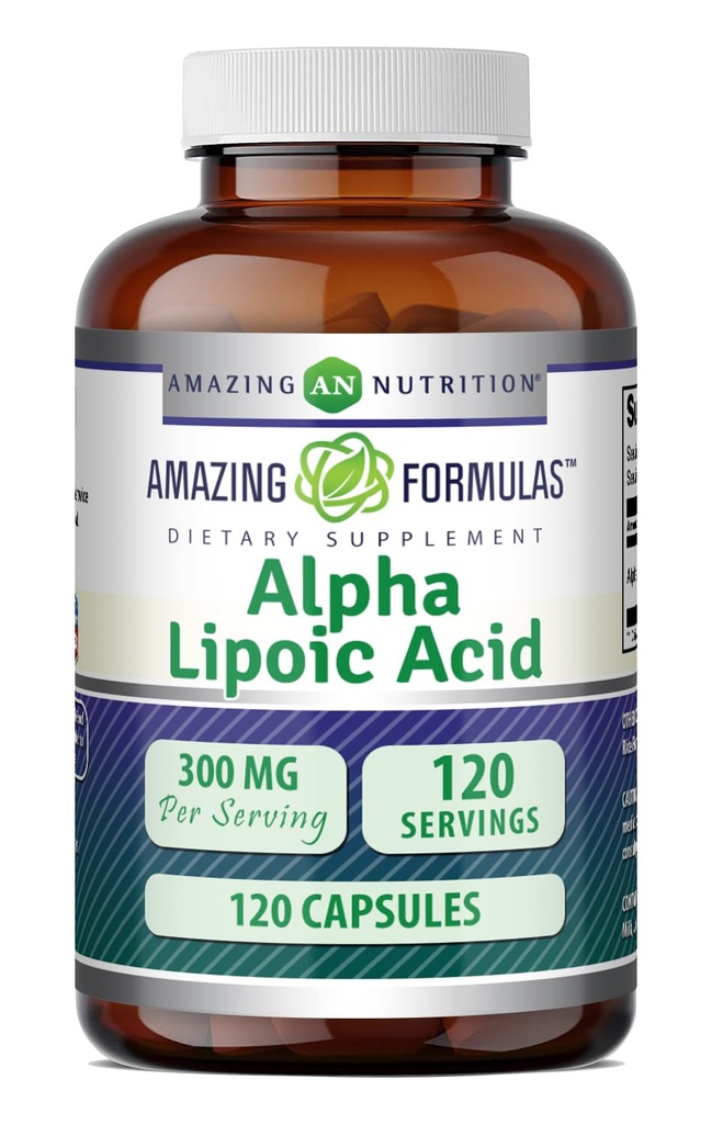 놀라운 수식 알파 Lipoic 산 300 Mg 캡슐 보충교재 | Non-GMO | 글루텐 프리 | 미국제 (120)