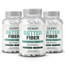 유기농 더 나은 섬유 - 매일 섬유 보충 - Effortless Bowel 운동을위한 부드러운 발판 - Psyllium Hulk 및 Slippery Elm - 3 병