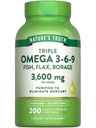 자연의 진실 트리플 오메가 3 6 9 | 3600mg | 200 Softgels | 물고기, Flax, Borage Oils | 비 GMO & 글루텐 무료 보충