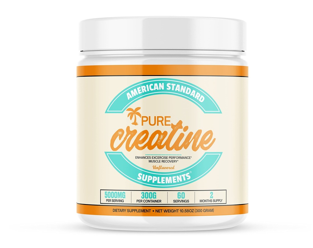 미국 표준은 순수한 Creatine Monohydrate Micronized 분말을 보충합니다 - Micronized Creatine Monohydrate 분말 - 서빙 당 5000mg - 60 서빙 (300g)