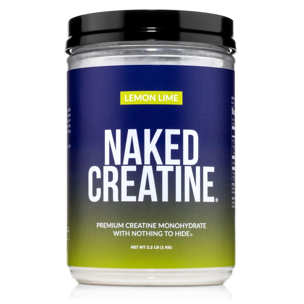 NAKED Pure Micronized Lemon Lime Creatine Monohydrate - 84 Servings - 1,000 Grams, 2.2Lb Bulk, Vegan, Non-GMO, Gluten Free, Soy Free. Aid Strength Gains, No Additives